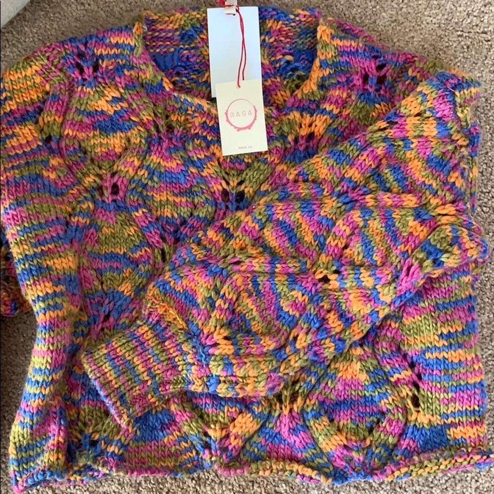 NWT: Knit/ cable multicolor sweater from RAGA